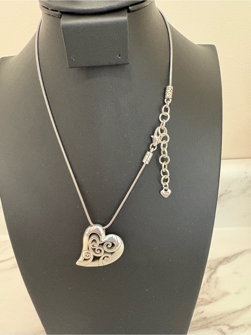 Brighton Silver Heart Swirl Pendant Necklace